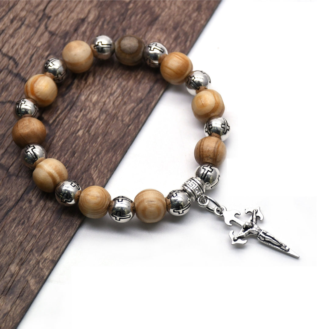 Atelier d'art chrétien - Crucifix - Chapelet en bois de pin - Crucifix - image 0