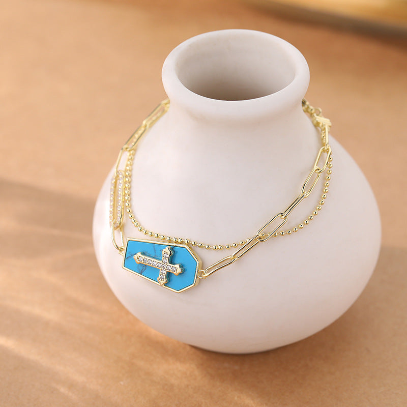 Bracelet Croix du Saint-Père et du Bouclier Béni d'Atelier d'Art Chrétien - Bouclier béni - image 0