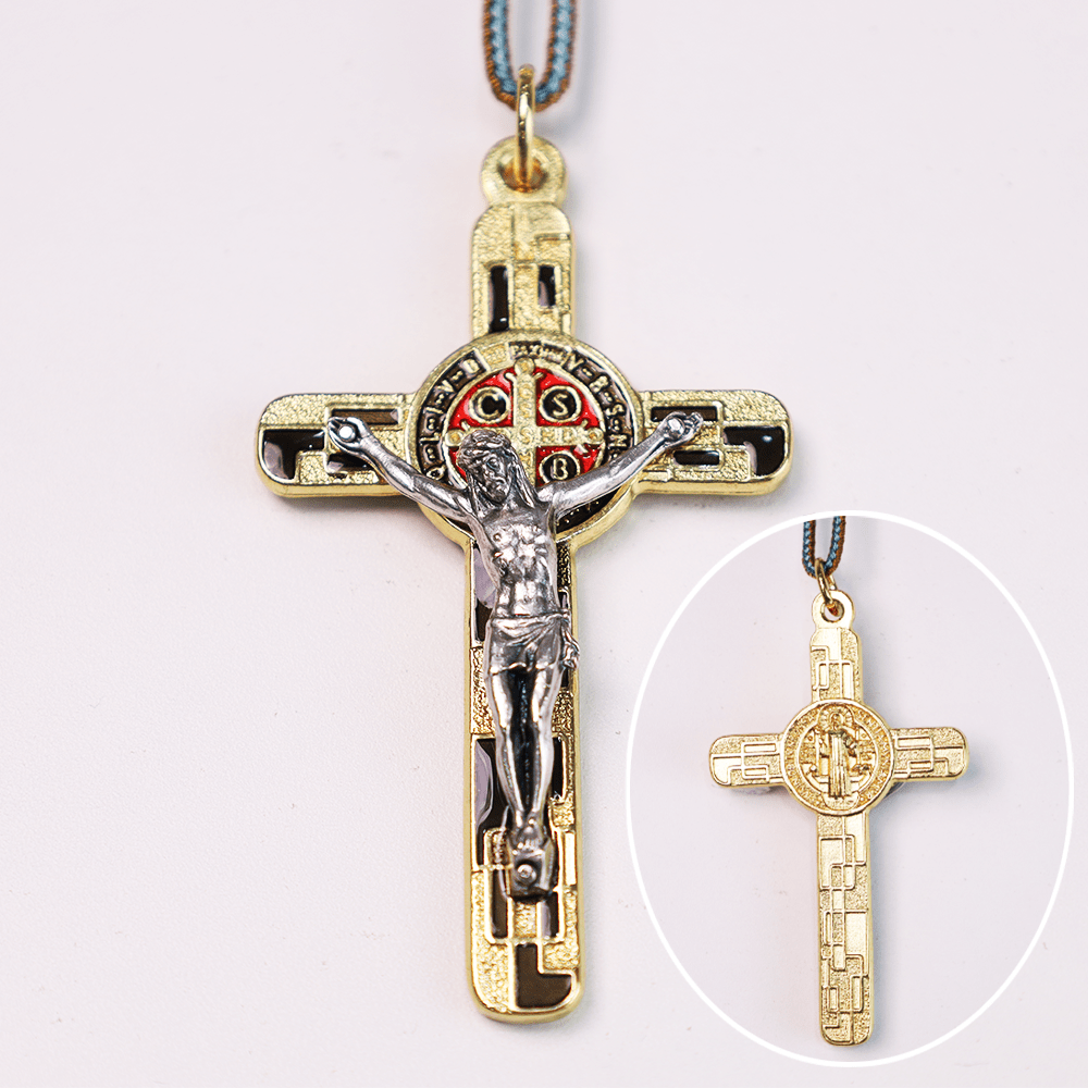 Chapelet de poche en bois d'olivier avec médaille et crucifix de saint Benoît fabriqués spécialement à cet effet - image 1