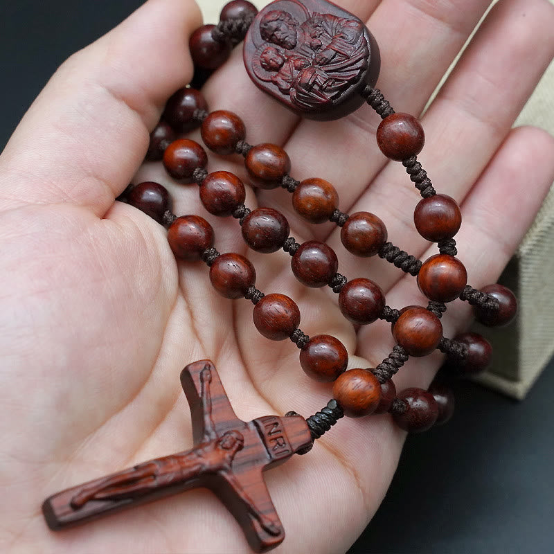 Christianartworkshop Chapelet crucifix en perles de bois d'olivier - image 2