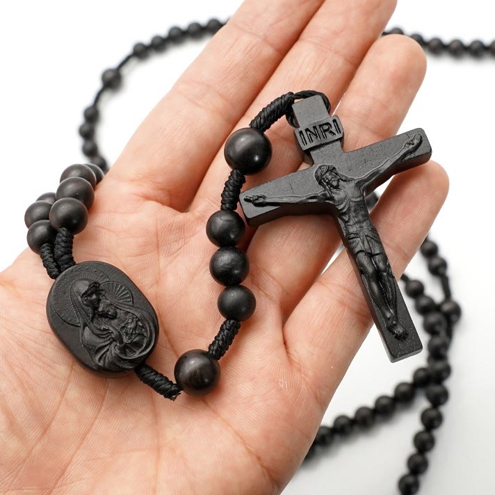 Christianartworkshop Chapelet de prière à quinze dizaines en bois d'olivier - image 1