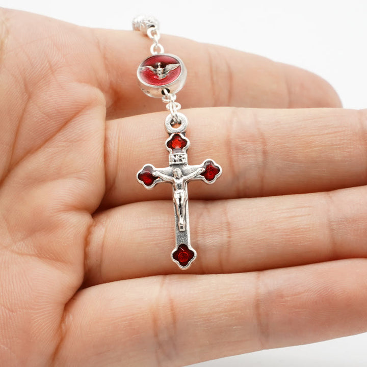 Christianartworkshop Chapelet catholique en émail Saint-Esprit - image 2