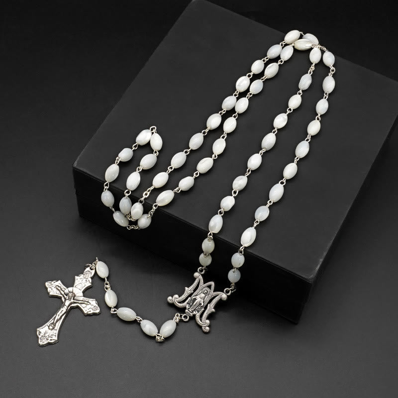 Christianartworkshop Sainte Vierge Marie : Chapelet catholique en nacre - Nacre - image 0