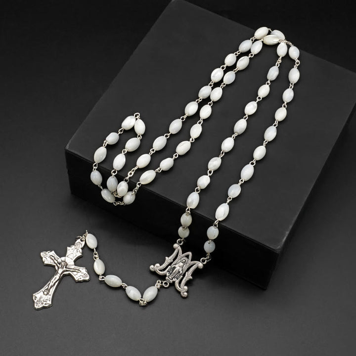 Christianartworkshop Sainte Vierge Marie : Chapelet catholique en nacre - Nacre - image 0