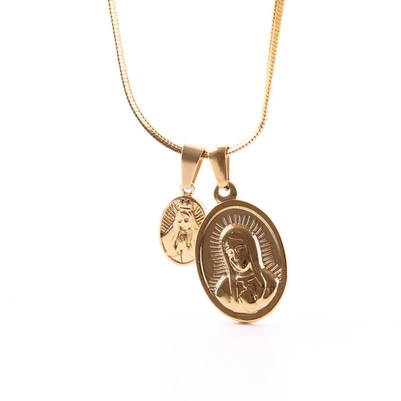 Christianartworkshop Collier pendentif double Notre-Dame de la Ronde en or - image 3