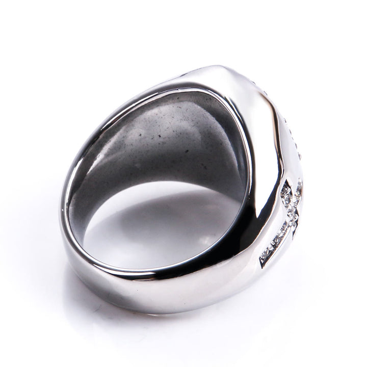 Bague Vierge Marie en acier inoxydable avec croix, bijoux religieux catholiques, Christianartworkshop - image 9