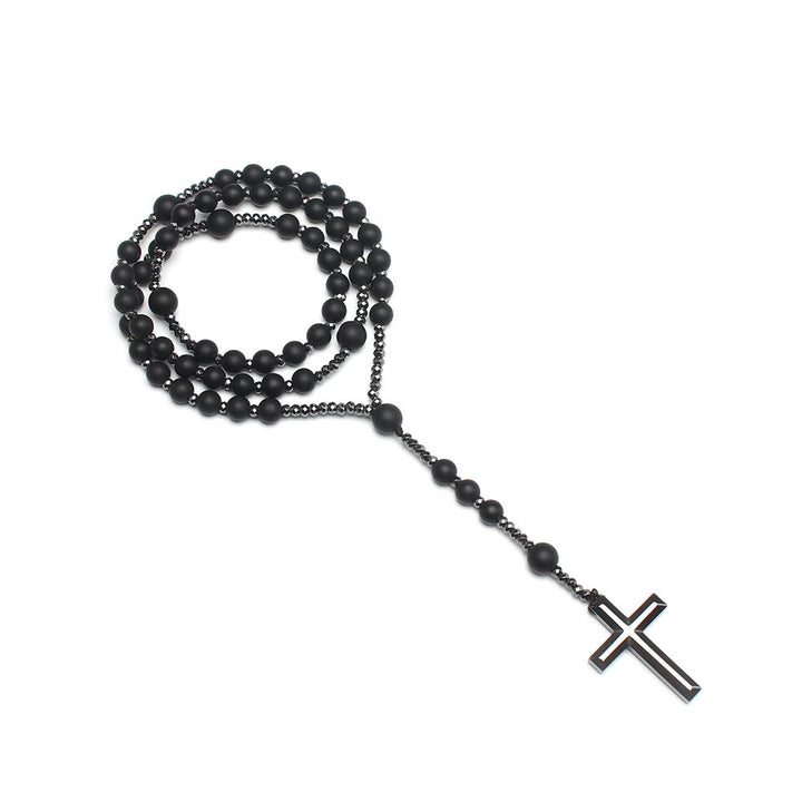 Croix en agate/œil de tigre de Christianartworkshop Chapelet catholique - image 9