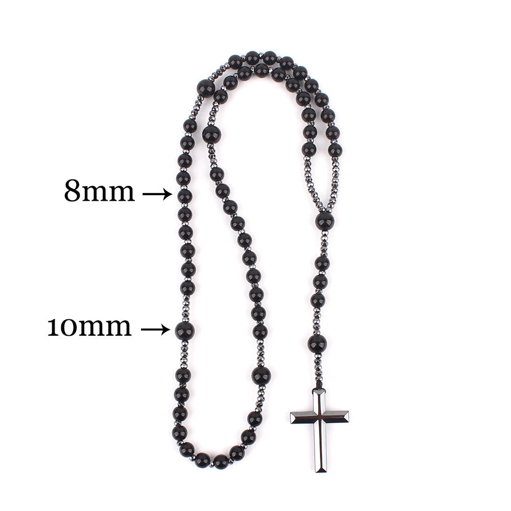 Croix en agate/œil de tigre de Christianartworkshop Chapelet catholique - image 7
