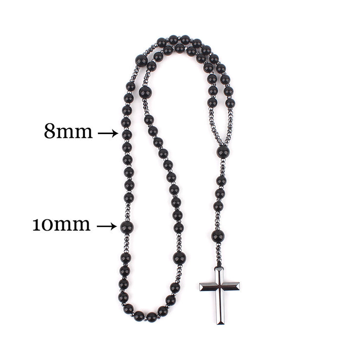 Croix en agate/œil de tigre de Christianartworkshop Chapelet catholique - image 7