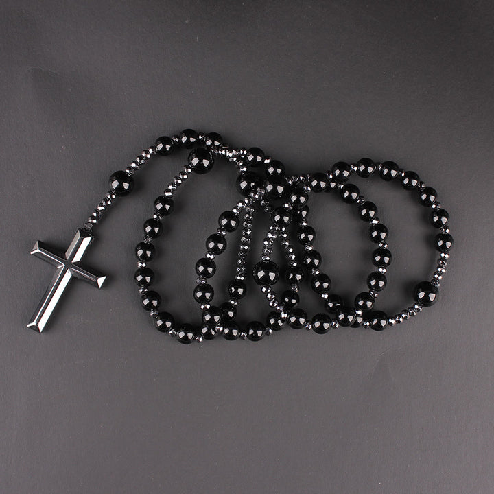 Croix en agate/œil de tigre de Christianartworkshop Chapelet catholique - image 5