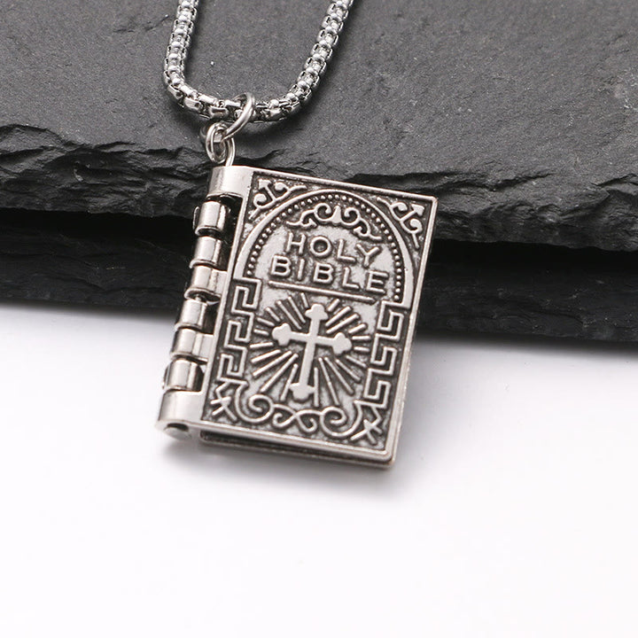 Christianartworkshop Collier chrétien avec pendentif Bible tournante - image 1
