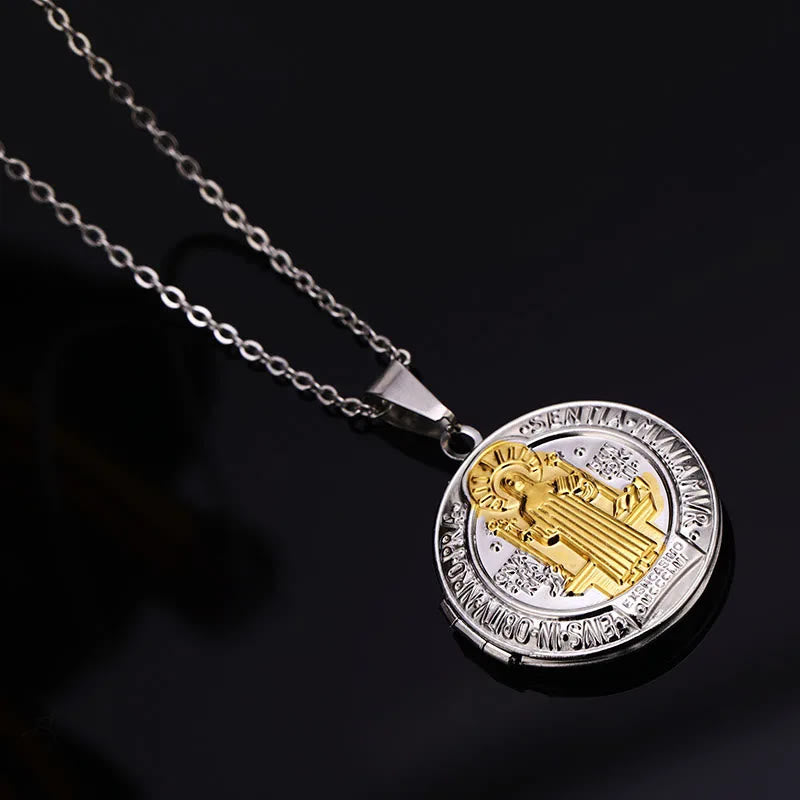 Christianartworkshop Collier pendentif classique Saint Benoît en titane - Multicolore - image 4