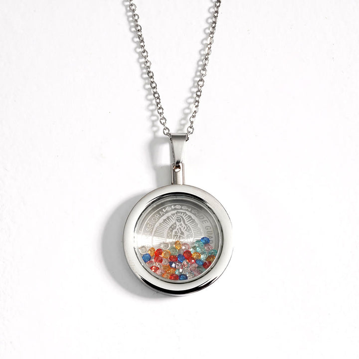 Christianartworkshop Collier réversible rond en or : Notre-Dame et Saint Benoît - Vierge Marie - Argent - image 3