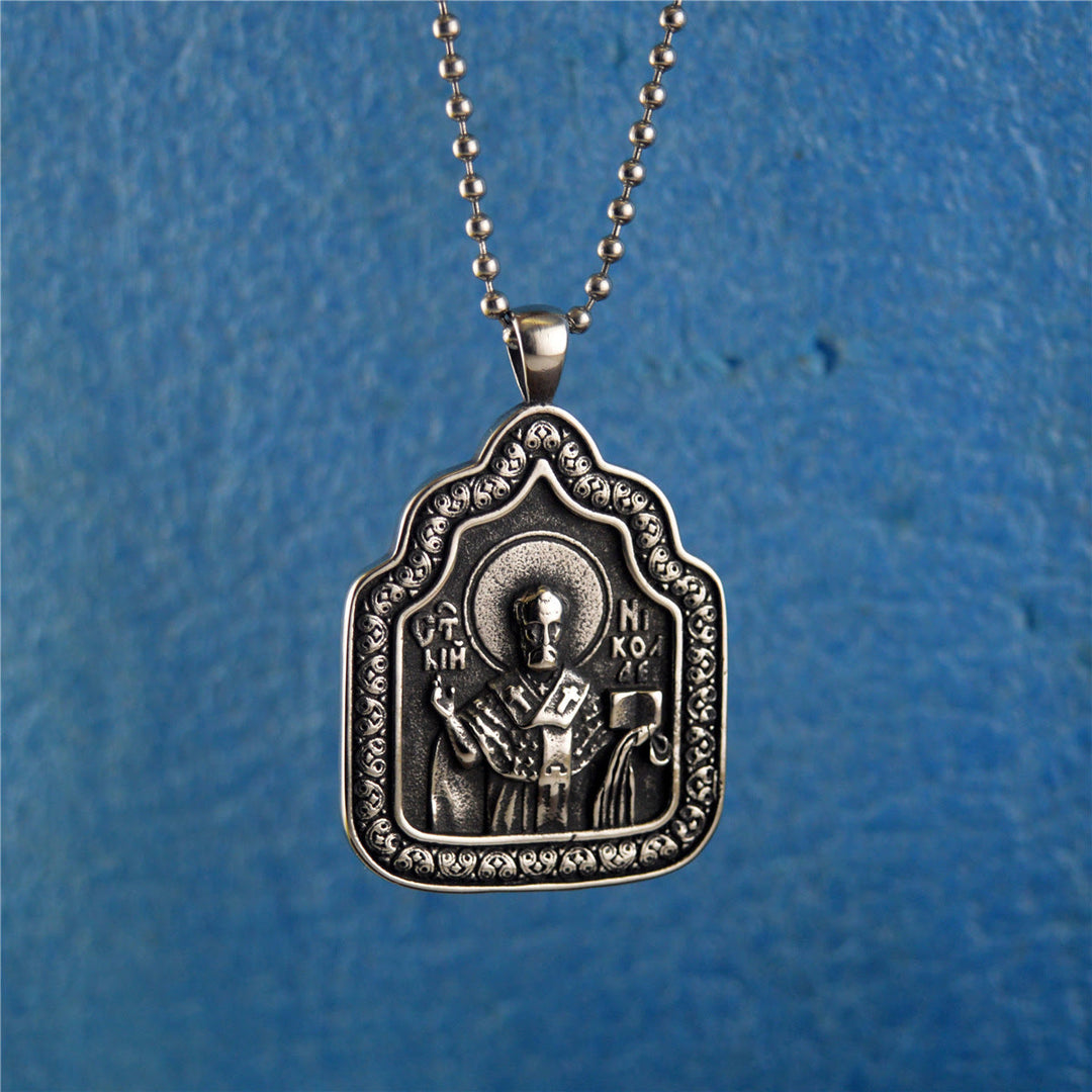 Christianartworkshop Collier en titane avec pendentif « Bénédiction du père » - Métallique - image 0