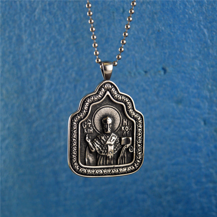 Christianartworkshop Collier en titane avec pendentif « Bénédiction du père » - Métallique - image 0