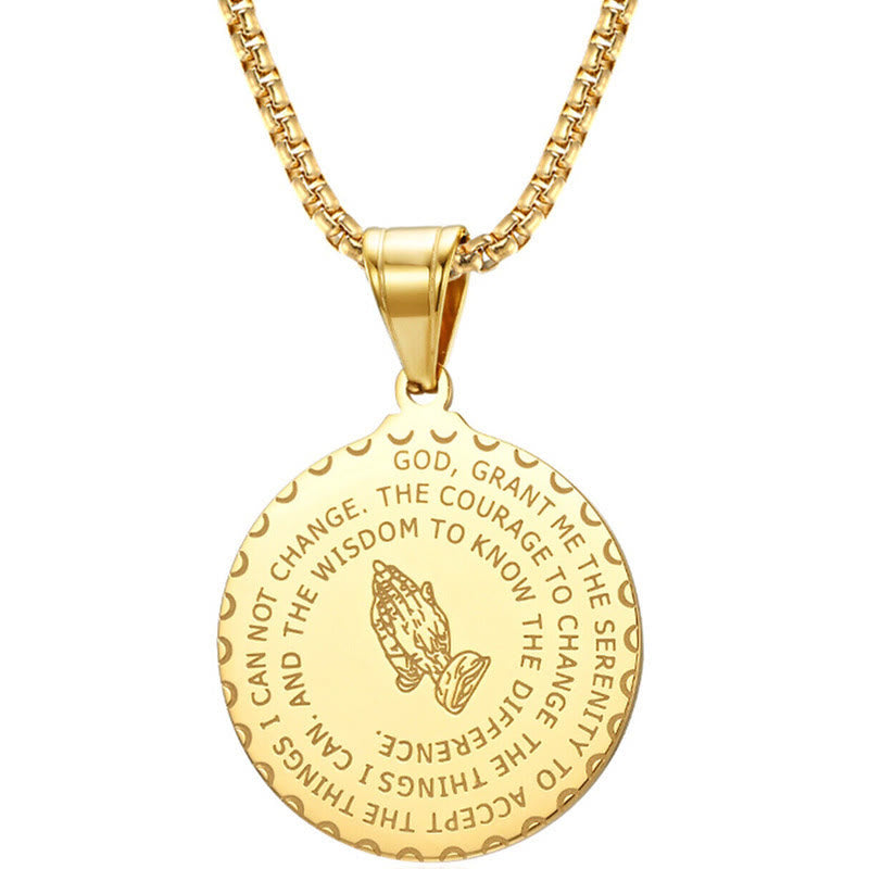 Christianartworkshop Collier avec plaque ronde représentant des mains en prière - image 6