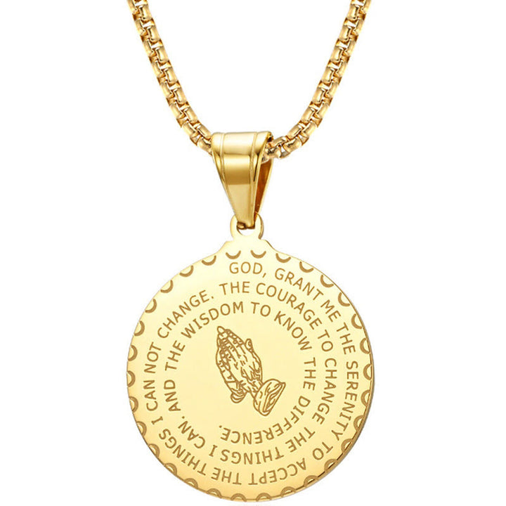 Christianartworkshop Collier avec plaque ronde représentant des mains en prière - image 6