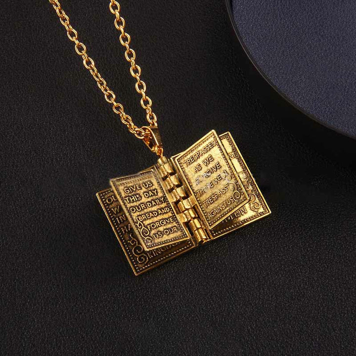 Christianartworkshop Collier de qualité avec pendentif croix tournante et Sainte Bible - image 4