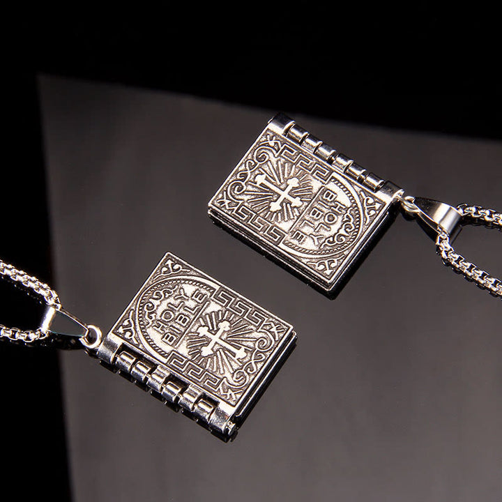 Christianartworkshop Collier de qualité avec pendentif croix tournante et Sainte Bible - image 8