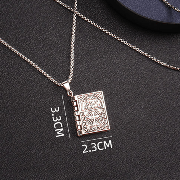 Christianartworkshop Collier de qualité avec pendentif croix tournante et Sainte Bible - image 12