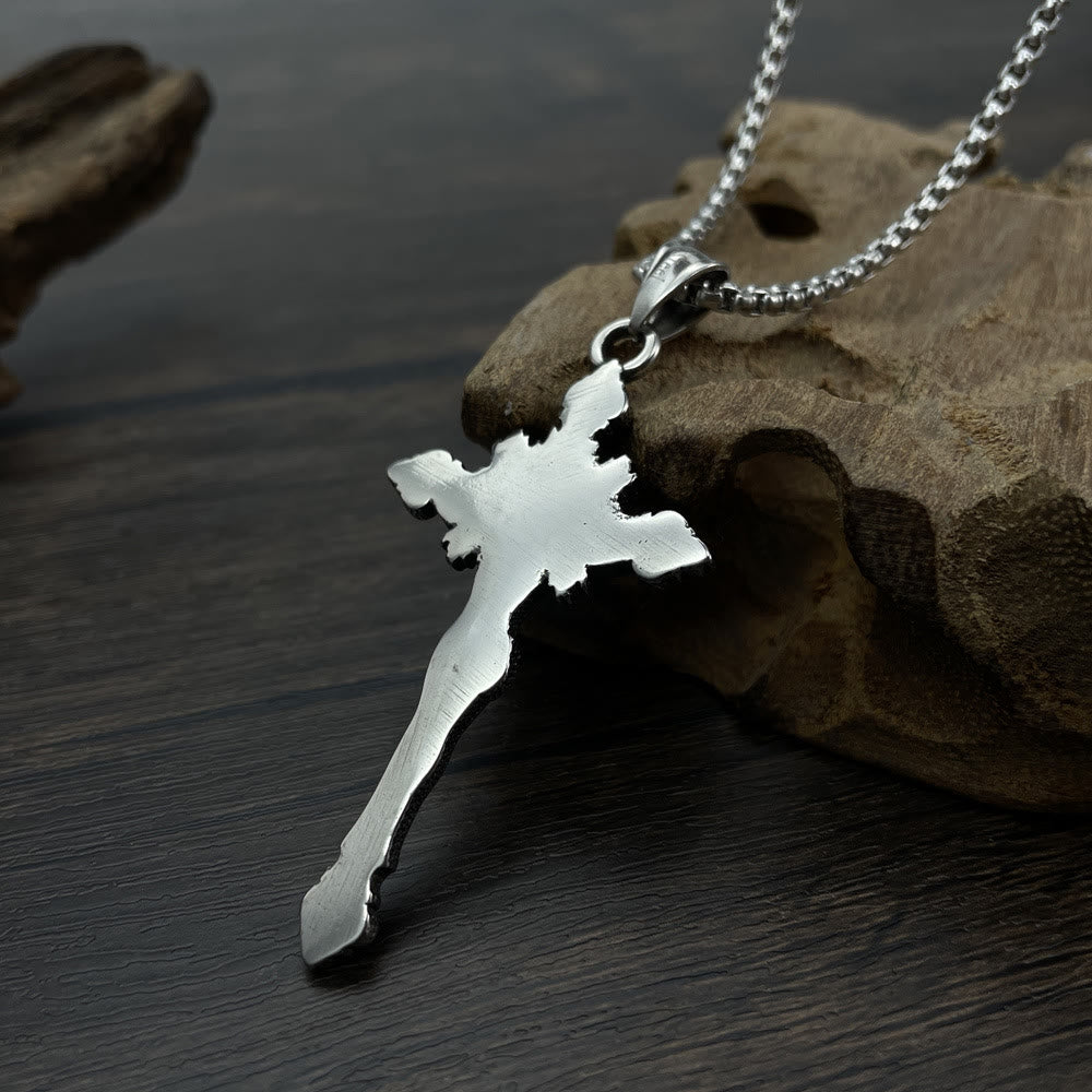 Collier crucifix avec symbole de saint Benoît - image 3