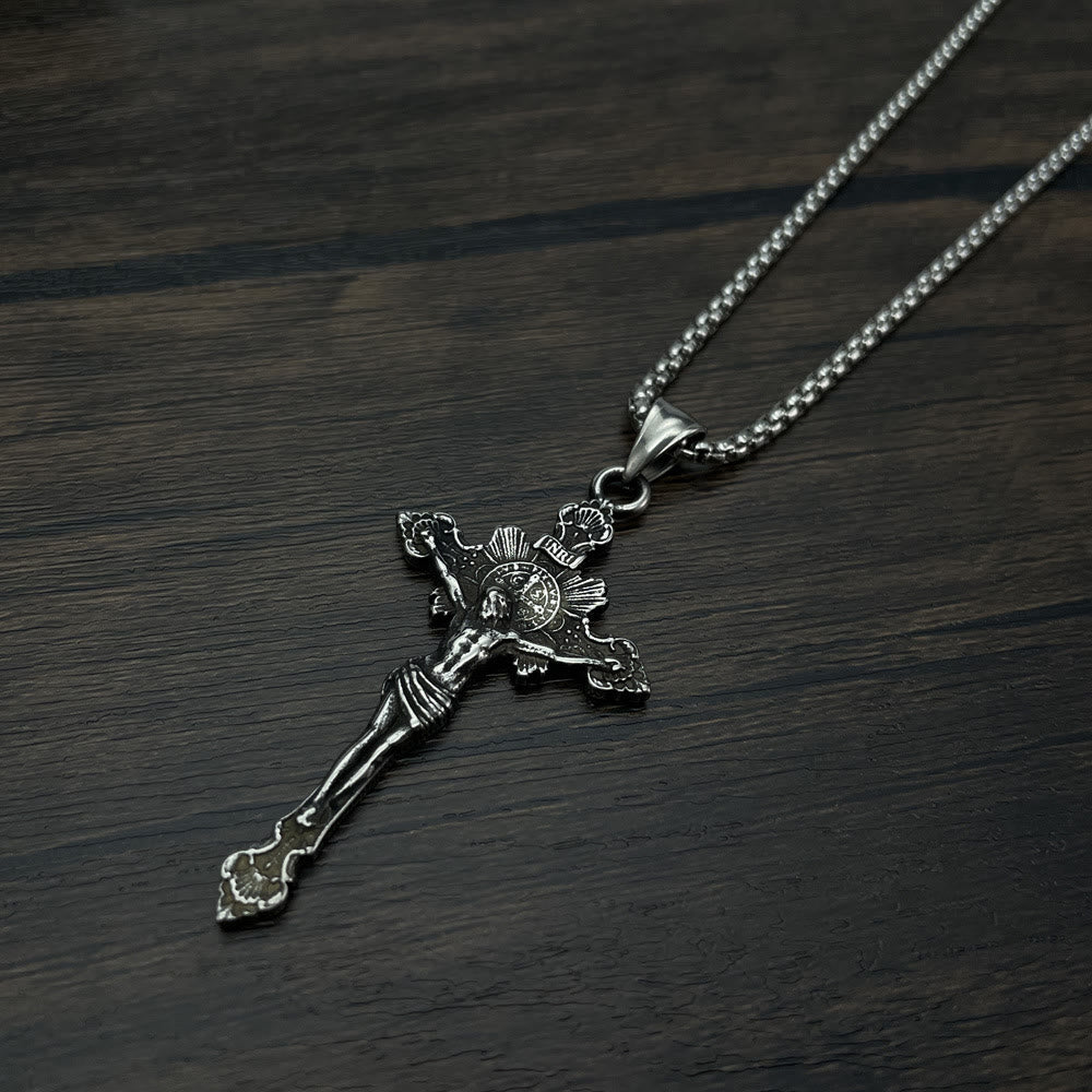 Collier crucifix avec symbole de saint Benoît - image 7