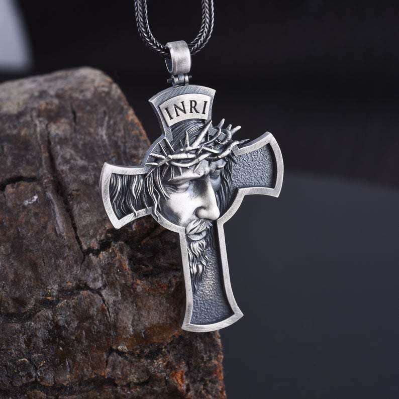 Christianartworkshop Collier de bijoux croix de Jésus - Argent - image 0