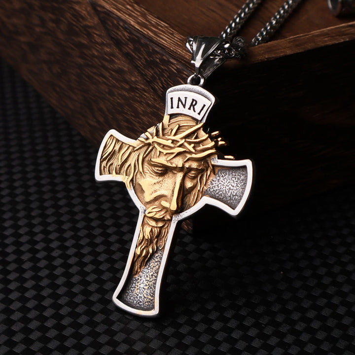 Christianartworkshop Collier de bijoux croix de Jésus - Argent-or - image 8