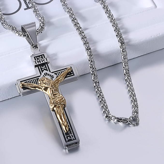 Christianartworkshop Collier crucifix en titane, créé par un artiste chrétien (Crafted Jesus Christianartworkshop) . - image 2