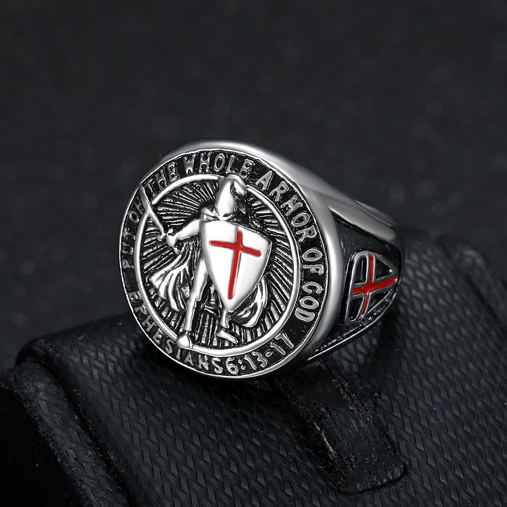 Bague en titane de protection en armure de chevalier Christianartworkshop - Argent - US 13 - image 7