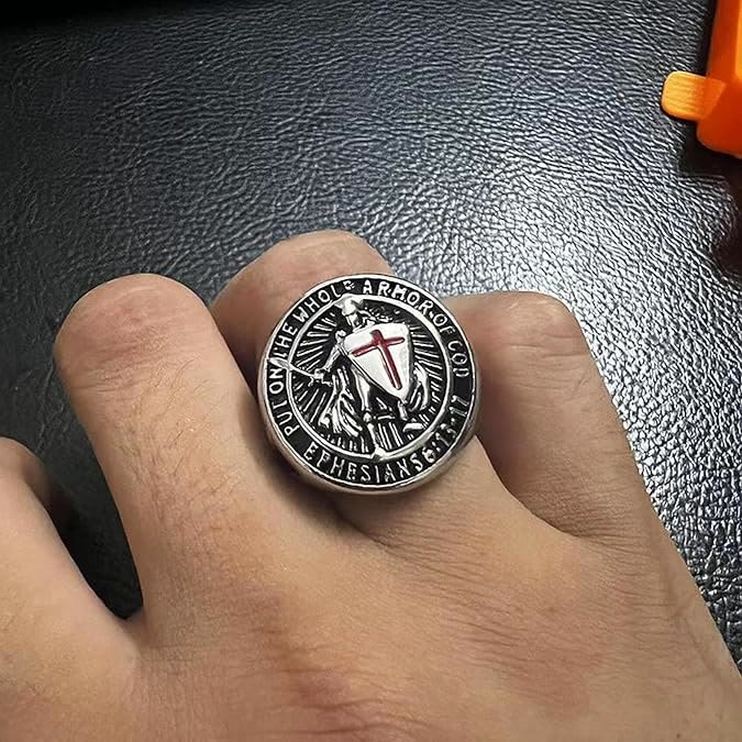 Bague en titane de protection en armure de chevalier Christianartworkshop - image 8