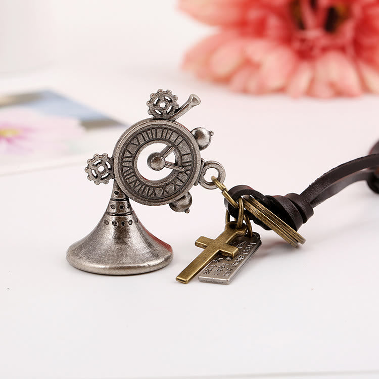 Christianartworkshop Collier en cuir avec croix et corne rétro - Corne - image 1