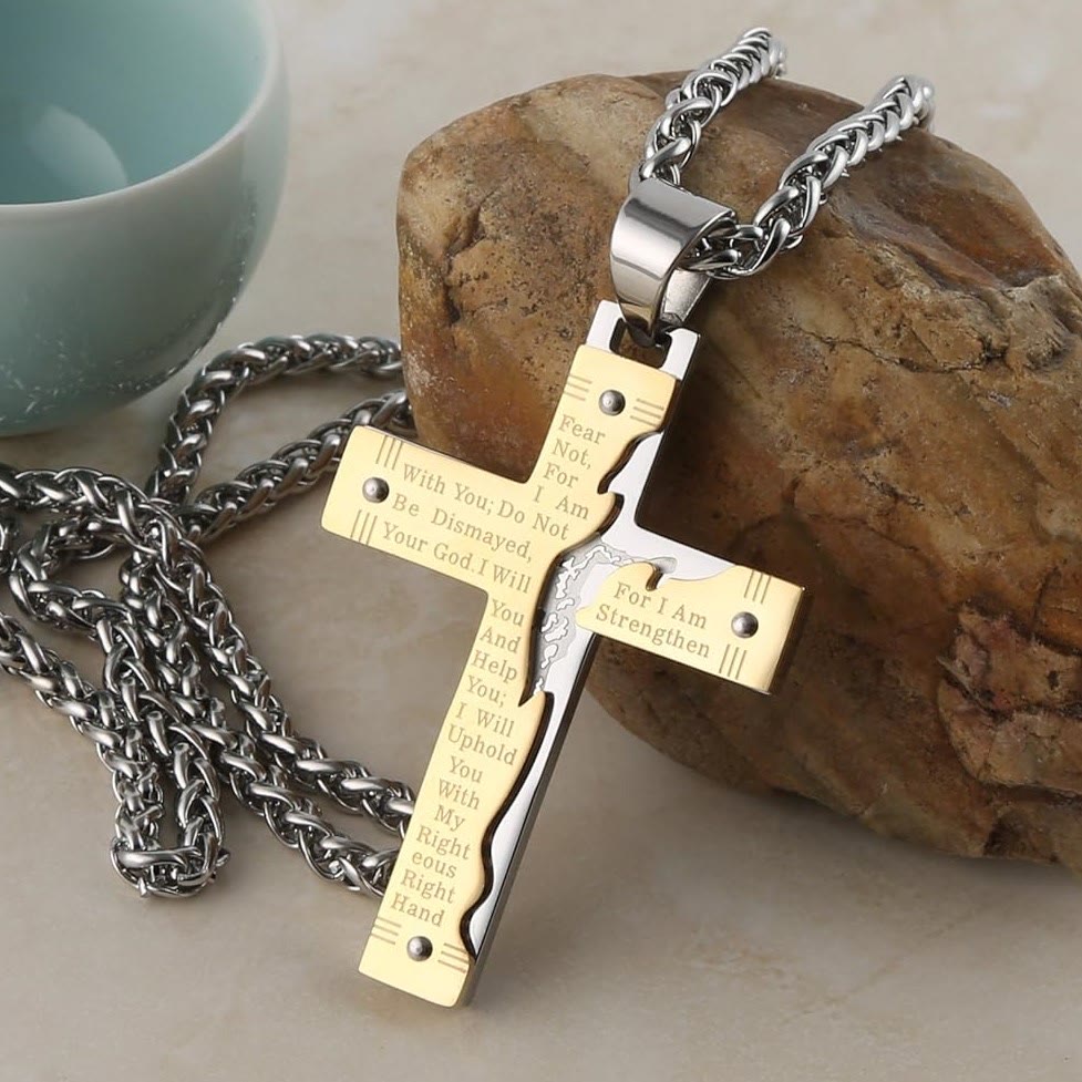 Christianartworkshop Jésus Christianartworkshop Crucifix Religion Pendentif Croix Collier - Doré - image 0