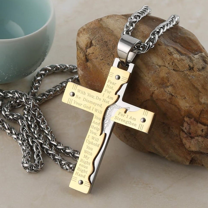Christianartworkshop Jésus Christianartworkshop Crucifix Religion Pendentif Croix Collier - Doré - image 0
