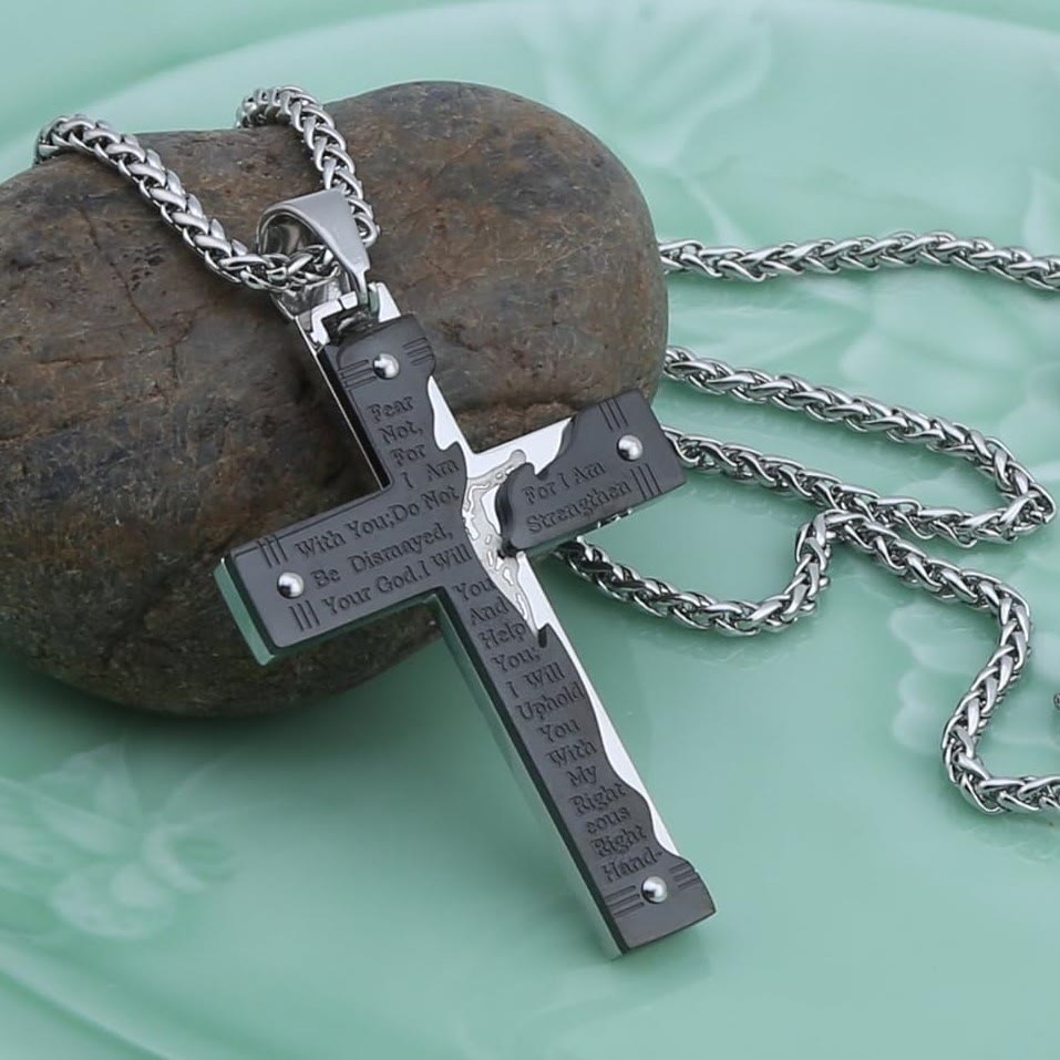Christianartworkshop Jésus Christianartworkshop Crucifix Religion Pendentif Croix Collier - Noir - image 8