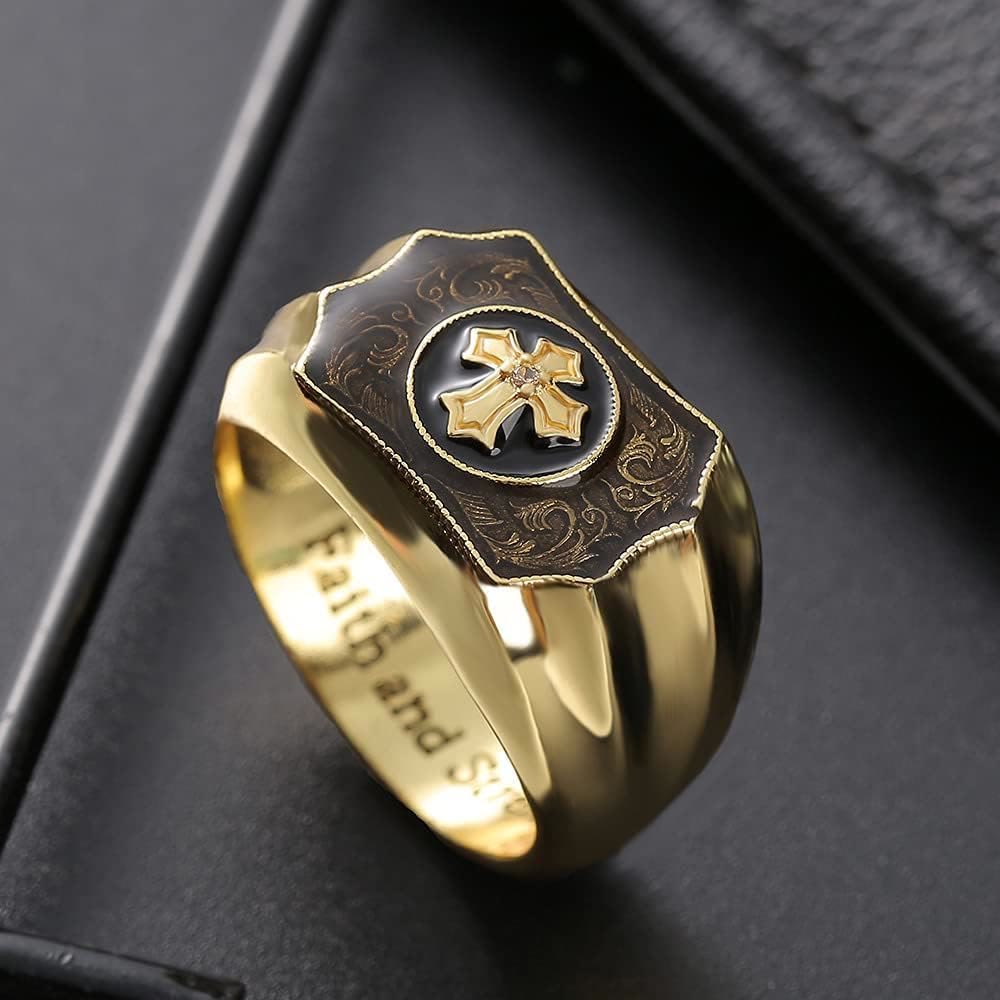Christianartworkshop Foi et Force Croix de Jésus Bague Religieuse - image 1