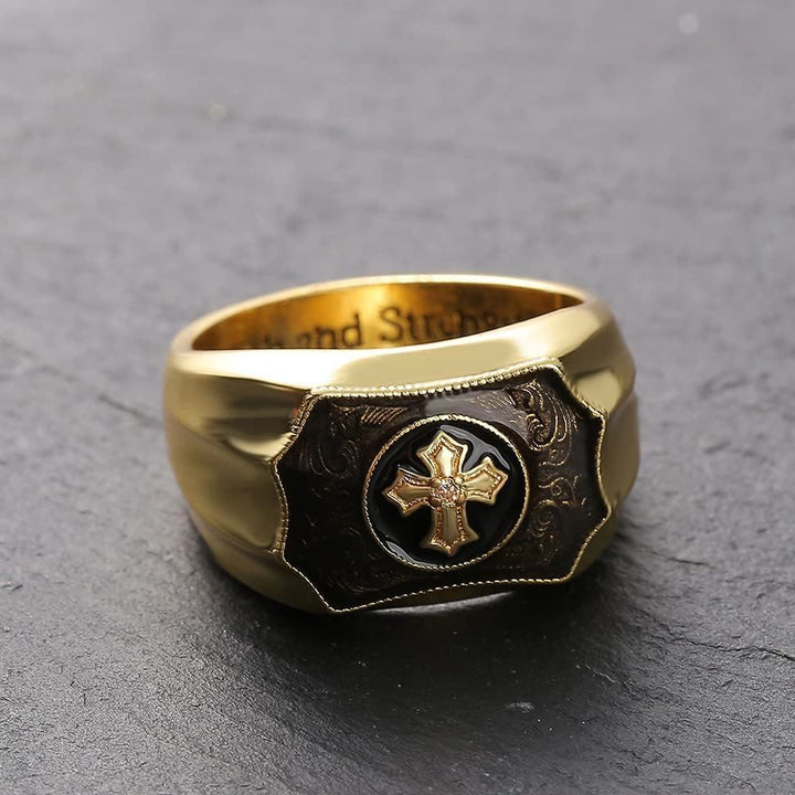 Christianartworkshop Foi et Force Croix de Jésus Bague Religieuse - image 3