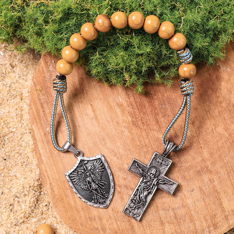 Chapelet de poche avec médaille de Saint-Esprit, croix de Jésus et saint Michel Archange - image 2