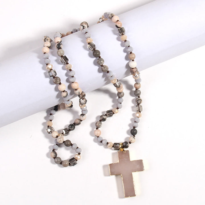 Christianartworkshop Pendentif croix catholique, collier chrétien, bijou religieux - image 5