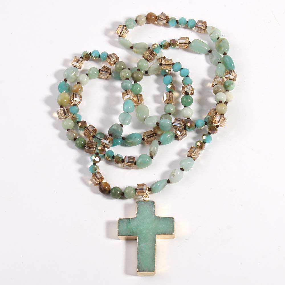Christianartworkshop Pendentif croix catholique, collier chrétien, bijou religieux - image 2