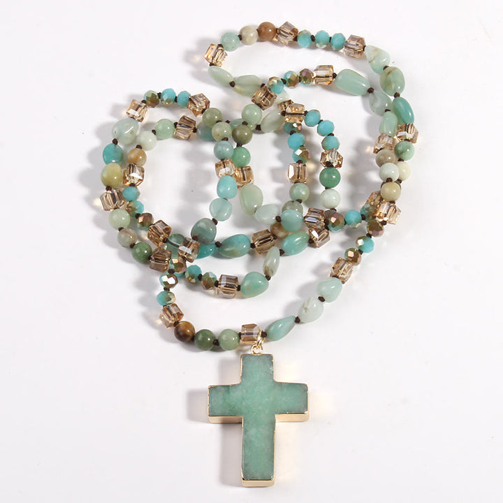 Christianartworkshop Pendentif croix catholique, collier chrétien, bijou religieux - image 2