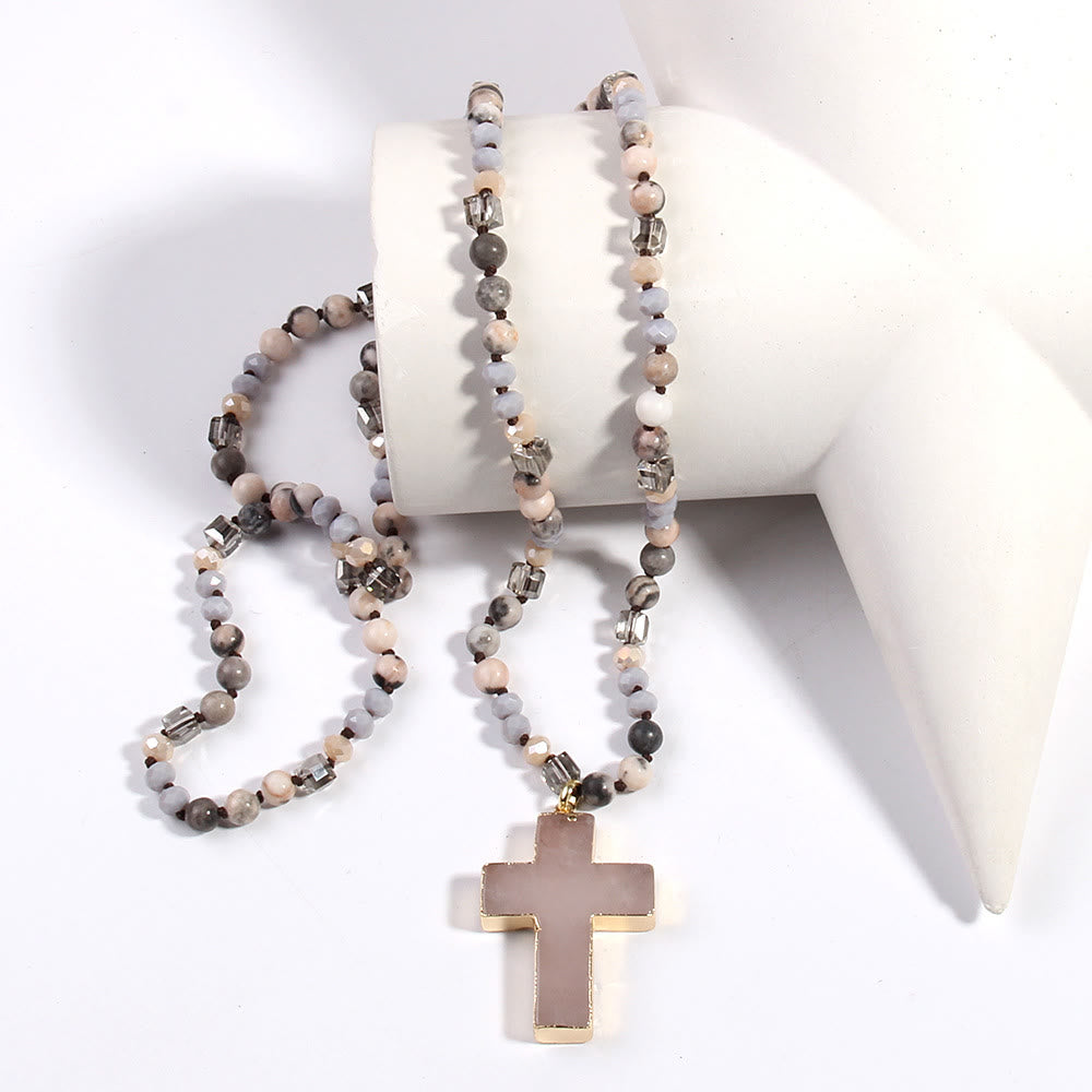 Christianartworkshop Pendentif croix catholique, collier chrétien, bijou religieux - image 6