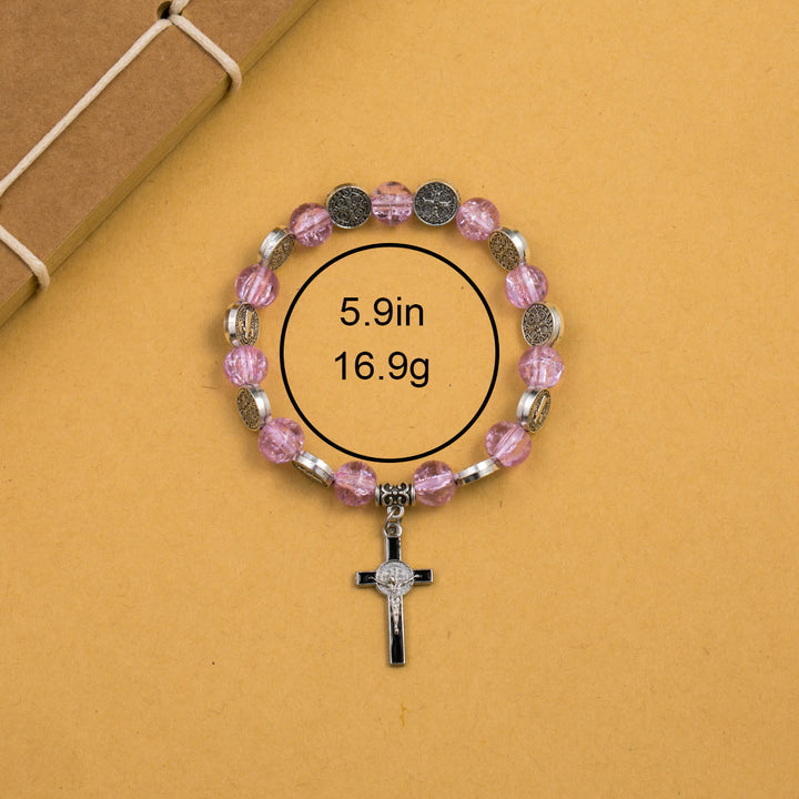 Christianartworkshop Bracelet à perles avec pendentif croix de Jésus en alliage - image 3