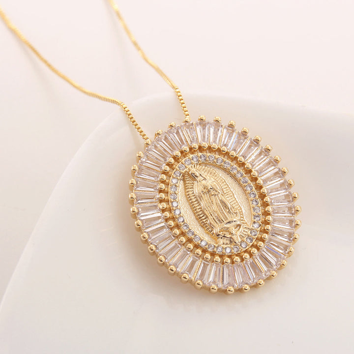 Christianartworkshop Collier pendentif amulette en zircone Notre-Dame de Guadalupe - image 6