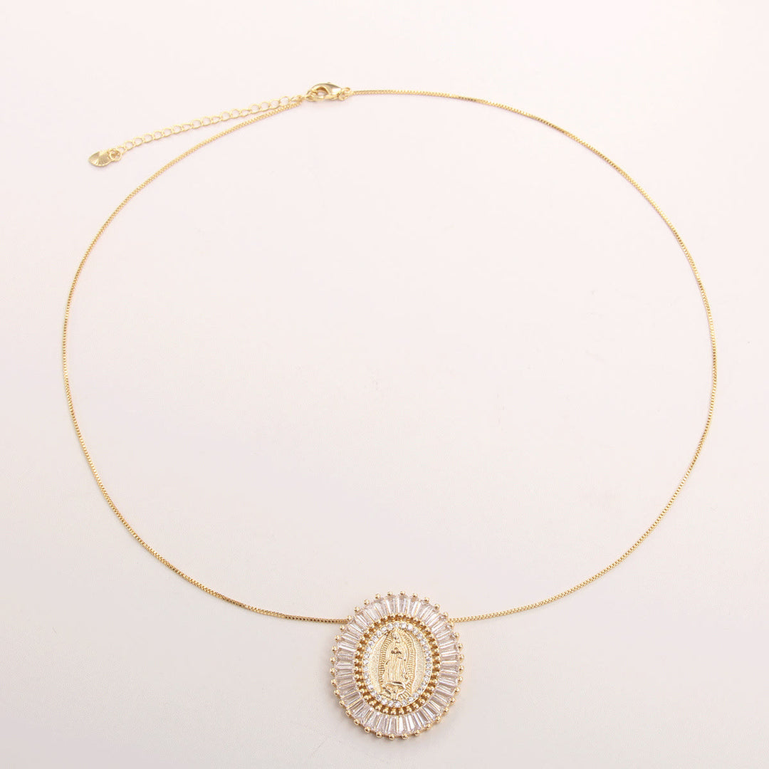 Christianartworkshop Collier pendentif amulette en zircone Notre-Dame de Guadalupe - image 5