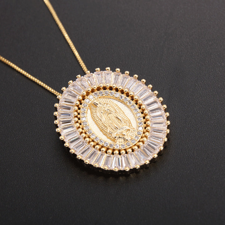 Christianartworkshop Collier pendentif amulette en zircone Notre-Dame de Guadalupe - image 1