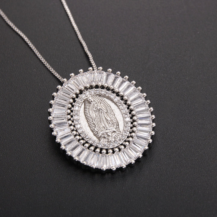 Christianartworkshop Collier pendentif amulette en zircone Notre-Dame de Guadalupe - Argent - image 3
