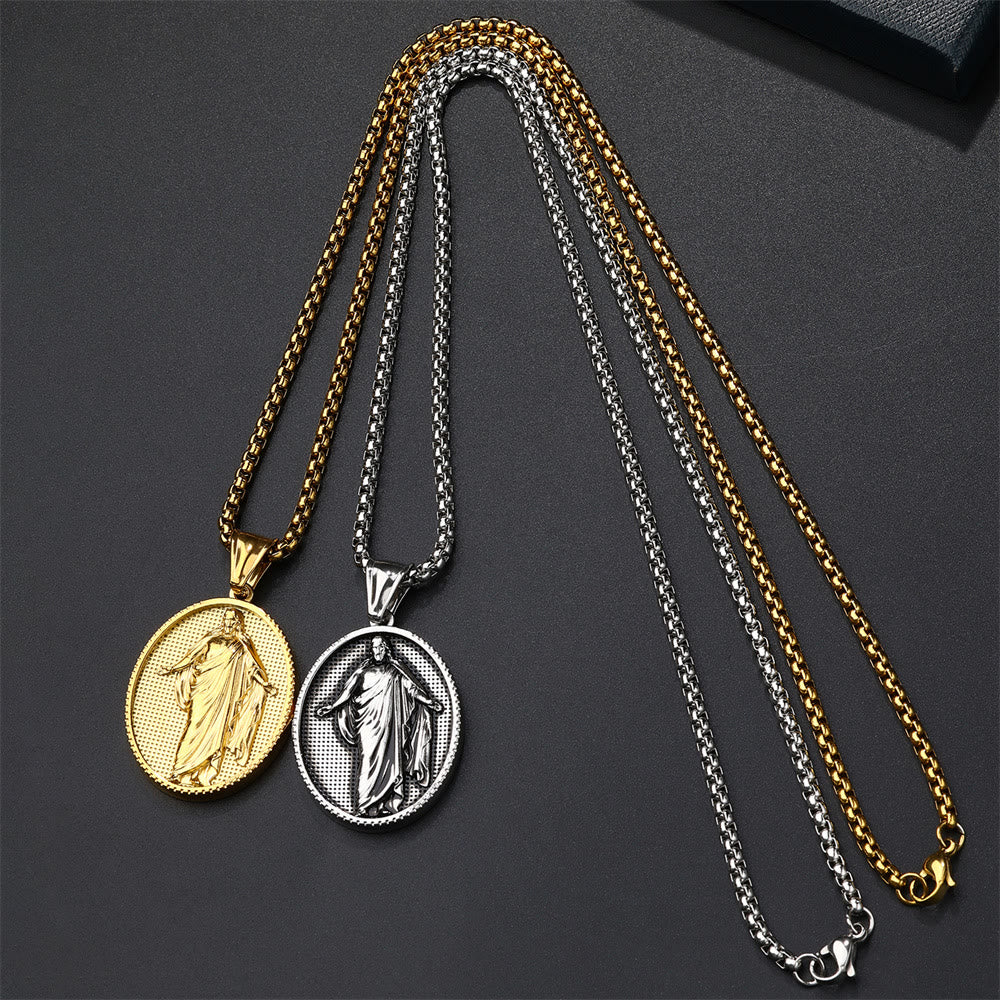Christianartworkshop Collier pendentif médaillon Jésus, symbole de bénédiction - image 9