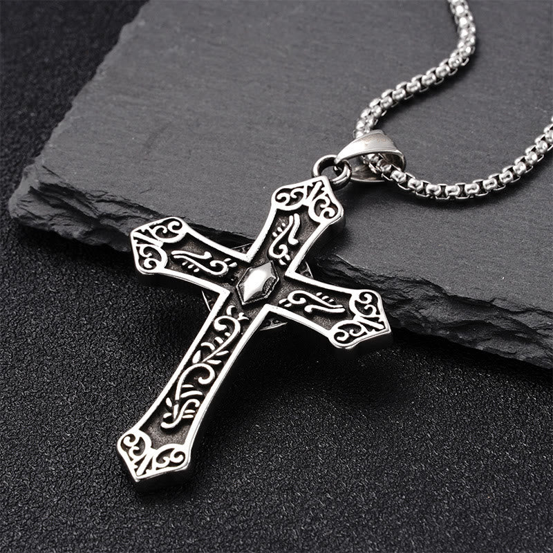 Christianartworkshop Collier pendentif croix de la Vierge Marie en titane rétro - image 1