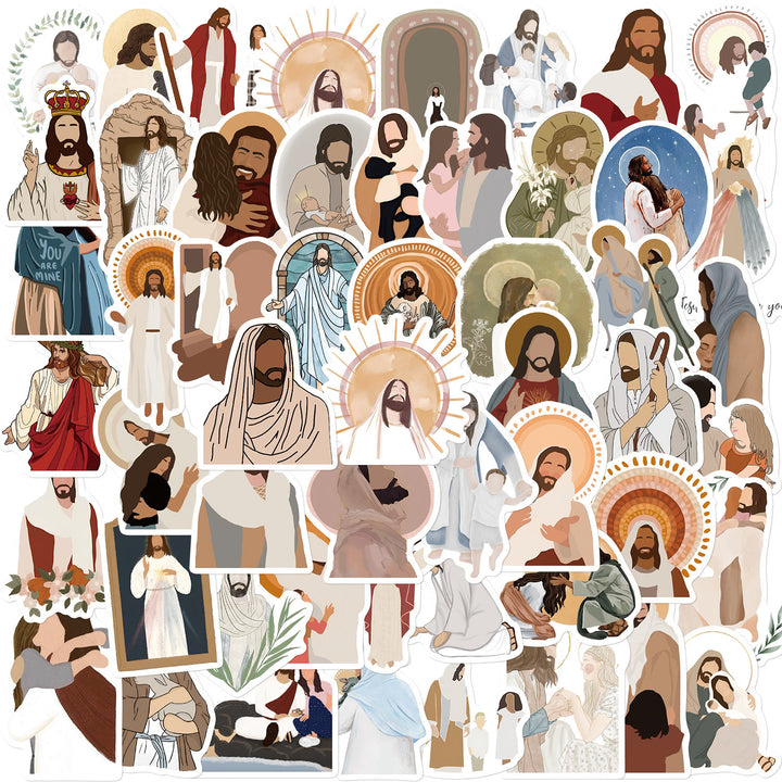 Autocollants Jésus Histoire du Christ à faire soi-même, imperméables - 52 feuilles/ensemble - image 0